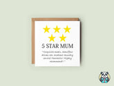 5 Star Mum Greetings Card - The Gifted Panda
