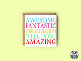 Awesome Fantastic Congratulations Greetings Card - The Gifted Panda