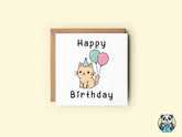 Cat With Balloons - Birthday Card - The Gifted Panda