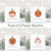 Christmas Baubles Card - Set Of 4 - The Gifted Panda