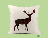 Christmas Tartan Stag Cushion - The Gifted Panda