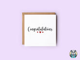 Congratulations Red Hearts Greetings Card - The Gifted Panda