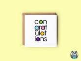 Congratulations Split Word Greetings Card - The Gifted Panda