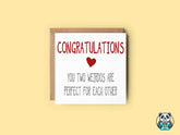 Congratulations You Two Weirdos Greetings Card - The Gifted Panda