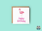 Cute Flamingo Happy Birthday Card - The Gifted Panda