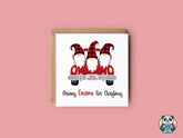 Driving Gnome For Chistmas - Greeting Card - The Gifted Panda
