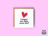 Longest One Night Stand Ever - Anniversary Card - The Gifted Panda