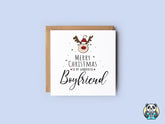 Merry Christmas Boyfriend - Reindeer Christmas Card - The Gifted Panda