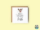 Merry Christmas Wife - Reindeer Christmas Card - The Gifted Panda