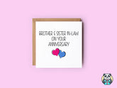 On Your Anniversary Brother/Sister In Law Card - The Gifted Panda