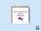 On Your Anniversary Sister/Brother In Law Card - The Gifted Panda