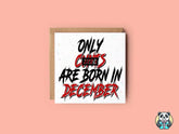 Only XXX Are Born XXX - Grunge Design - Greetings Card - The Gifted Panda