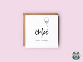 Personalised Balloon Birthday Card - The Gifted Panda