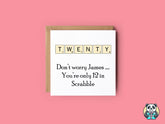 PERSONALISED Scrabble Age 20 Birthday Card - The Gifted Panda