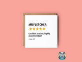 Personalised Teacher Rating Card - The Gifted Panda