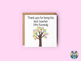 Personalised Thank You Teacher Greetings Card - The Gifted Panda