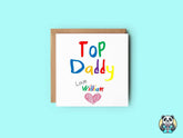 Personalised Top Daddy Greetings Card - The Gifted Panda