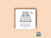 Personalised Vintage Wedding Car Card - The Gifted Panda