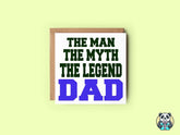 The Man The Myth The Legend Dad Greetings Card - The Gifted Panda