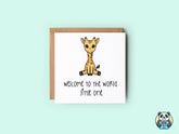 Welcome To The World - Giraffe - Greetings Card - The Gifted Panda