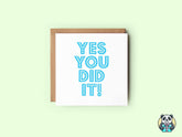 You Did It - Blue - Greetings Card - The Gifted Panda