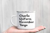 Charlie Uniform November Tango Enamel Mug - The Gifted Panda