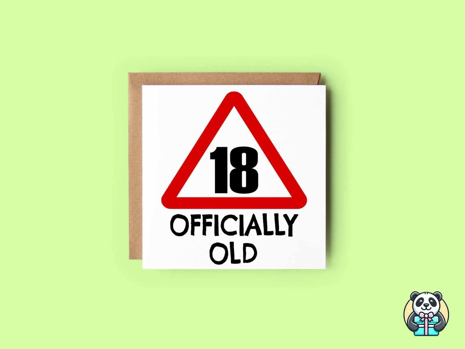 18 Officially Old Birthday Card - The Gifted Panda Main image