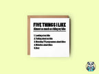 5 Things I Like More Than My Bike Greetings Card - The Gifted Panda