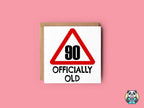 90 Officially Old Birthday Card - The Gifted Panda