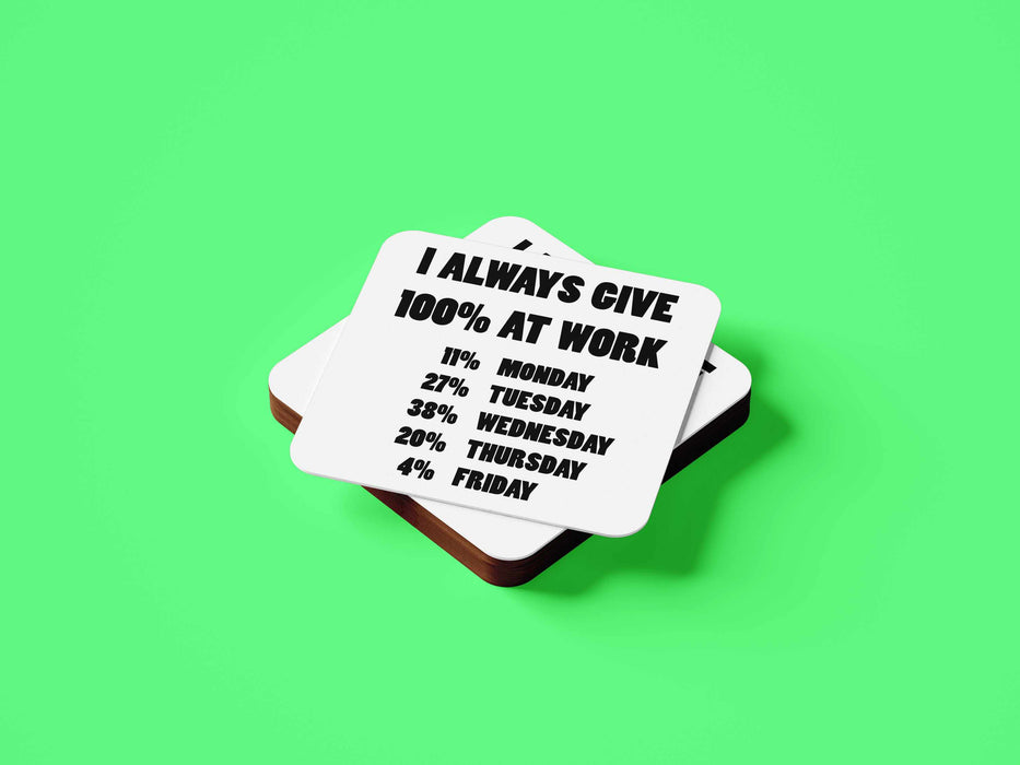 Always Give 100% At Work Coaster