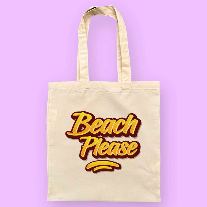 Beach Please Reusable Tote Bag