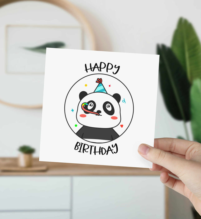 Happy Birthday - Panda Celebrating