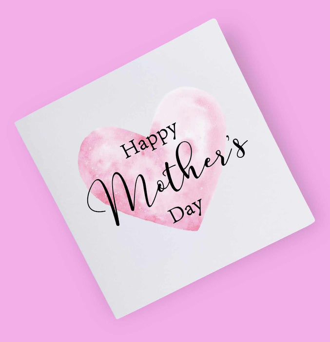 Happy Mother's Day Watercolour Heart Card