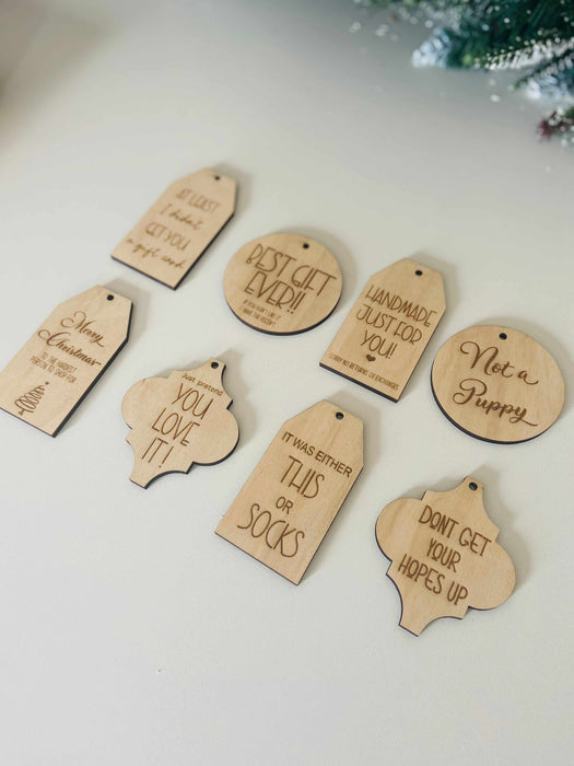 Sarcastic Funny Reusable Wooden Gift Tags