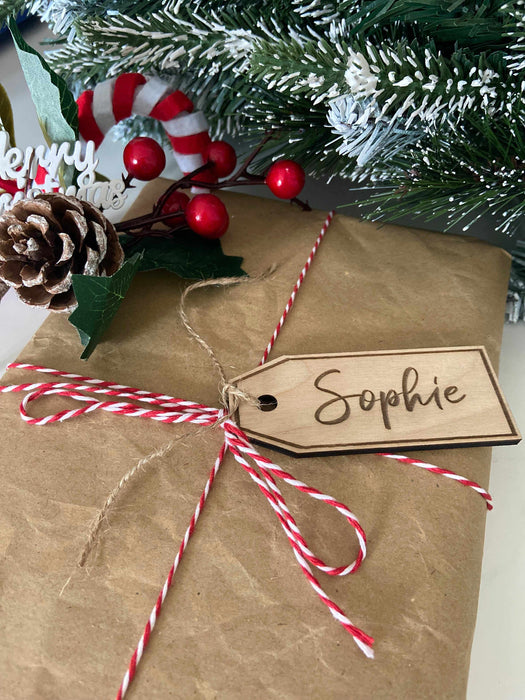 Personalised Reusable Wooden Gift Tag