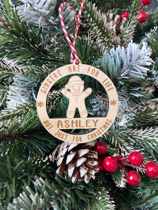 Gingers Are For Life Personalised Christmas Tree Ornament