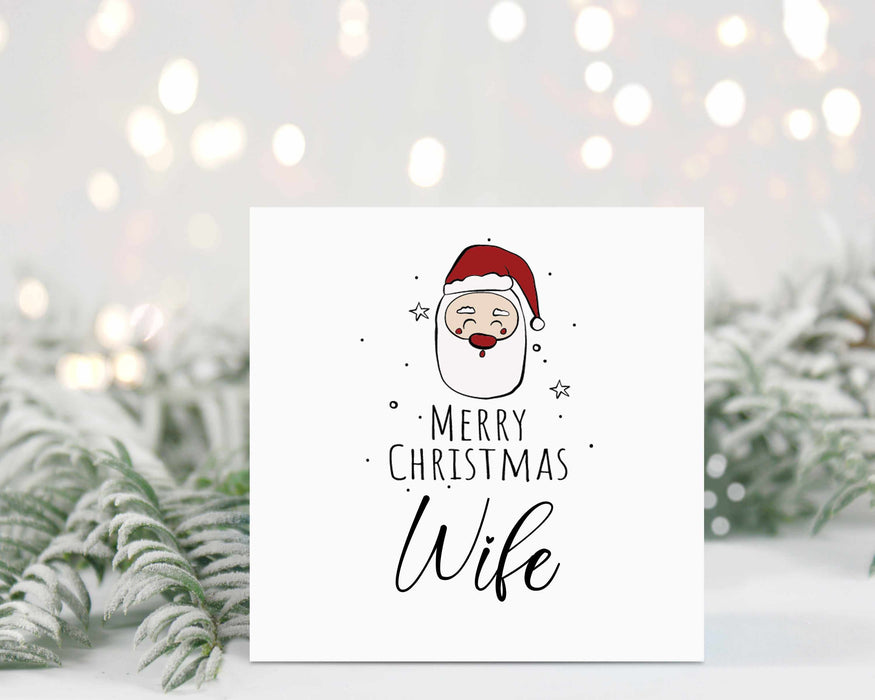 Merry Christmas Wife - Santa Christmas Card