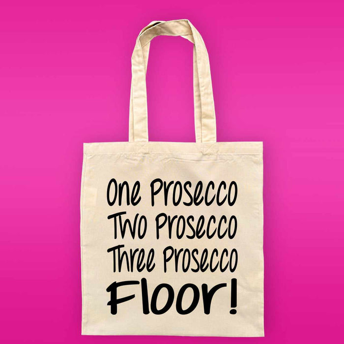 One Prosecco Two Prosecco Three Prosecco Floor Reusable Tote Bag