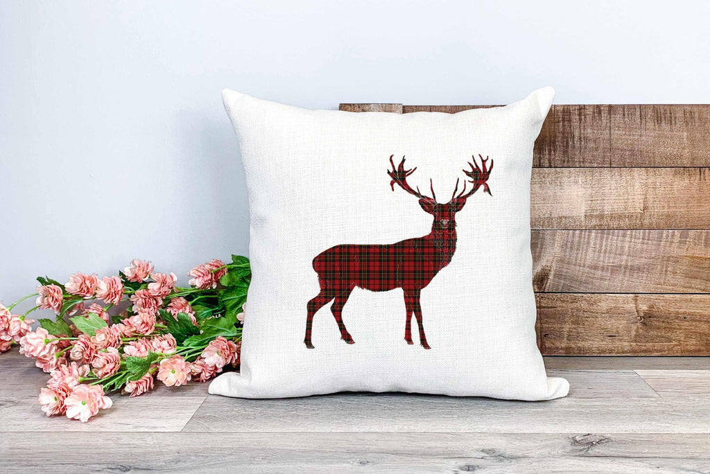 Christmas Tartan Stag Cushion