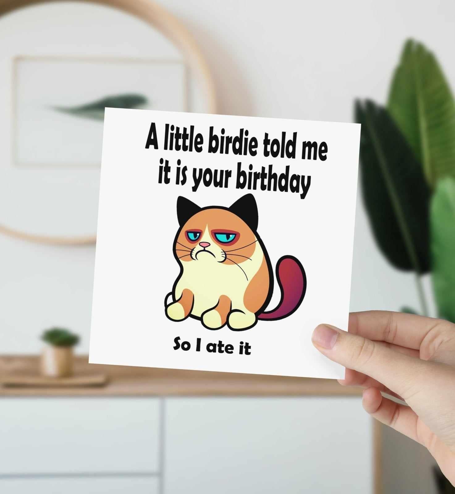 A Birdie Told Me It Is Your Birthday Greetings Card Secondary image