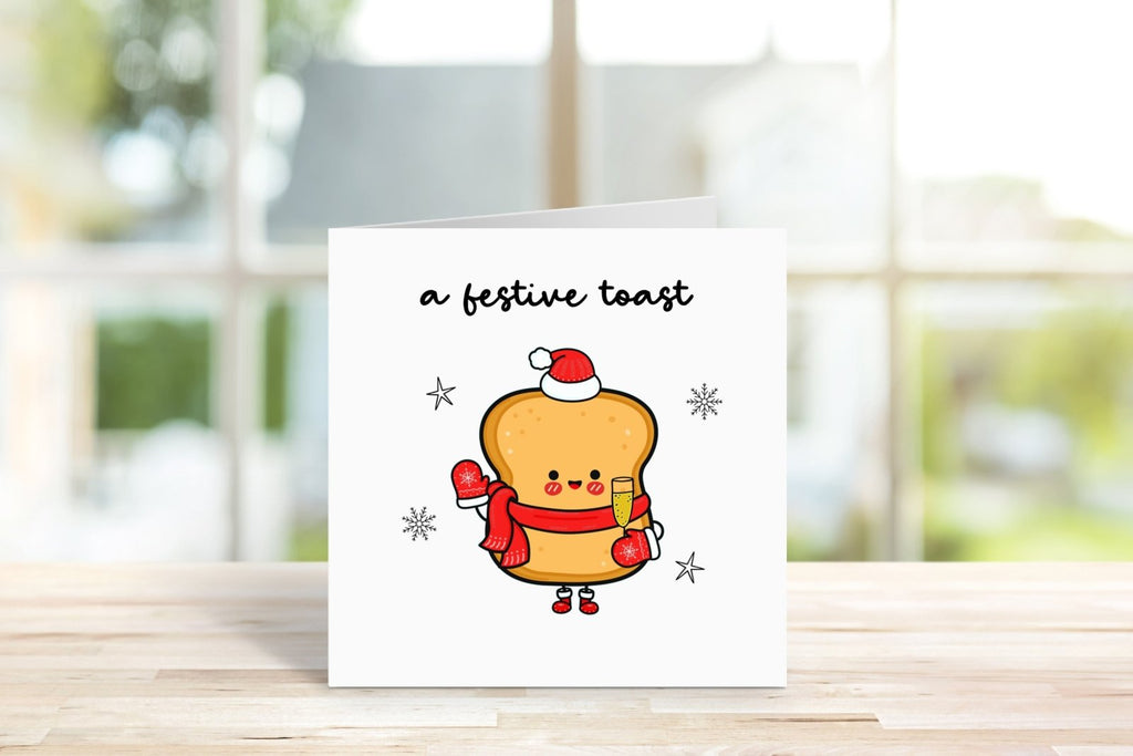 A Festive Toast Christmas Card - The Gifted Panda