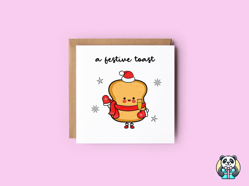 A Festive Toast Christmas Card - The Gifted Panda