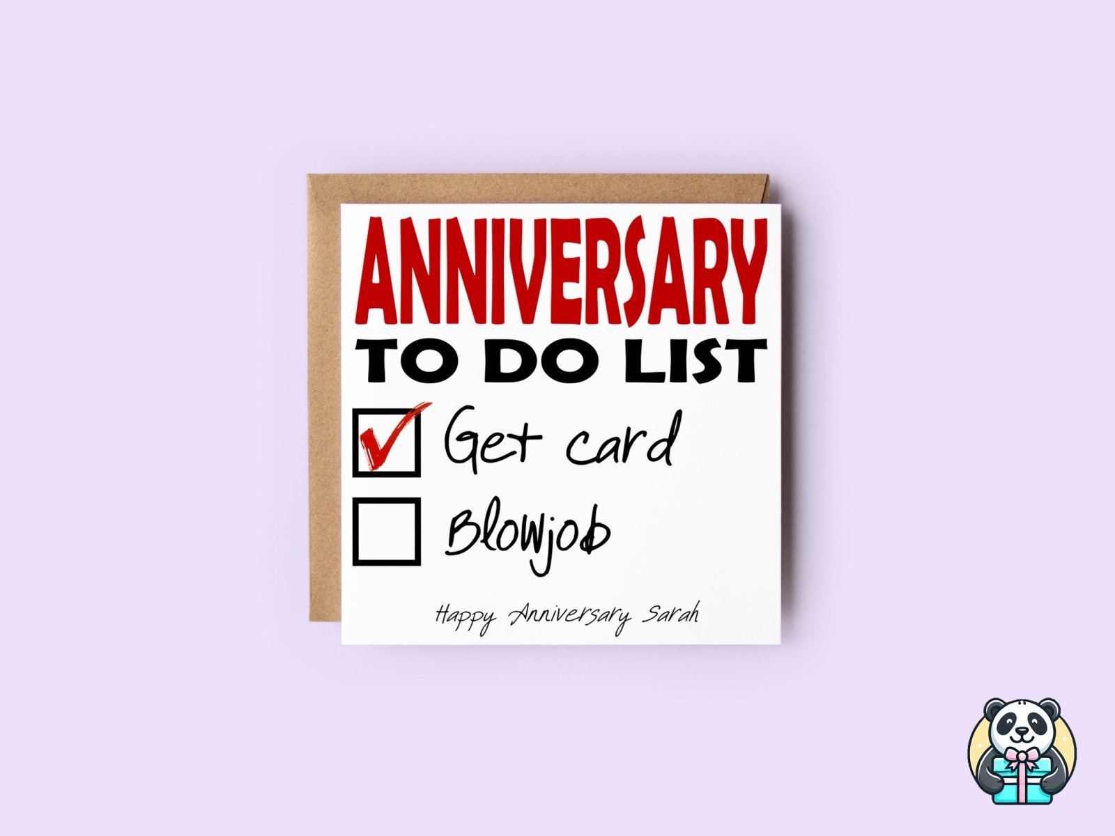 Anniversary To Do List Card - The Gifted Panda