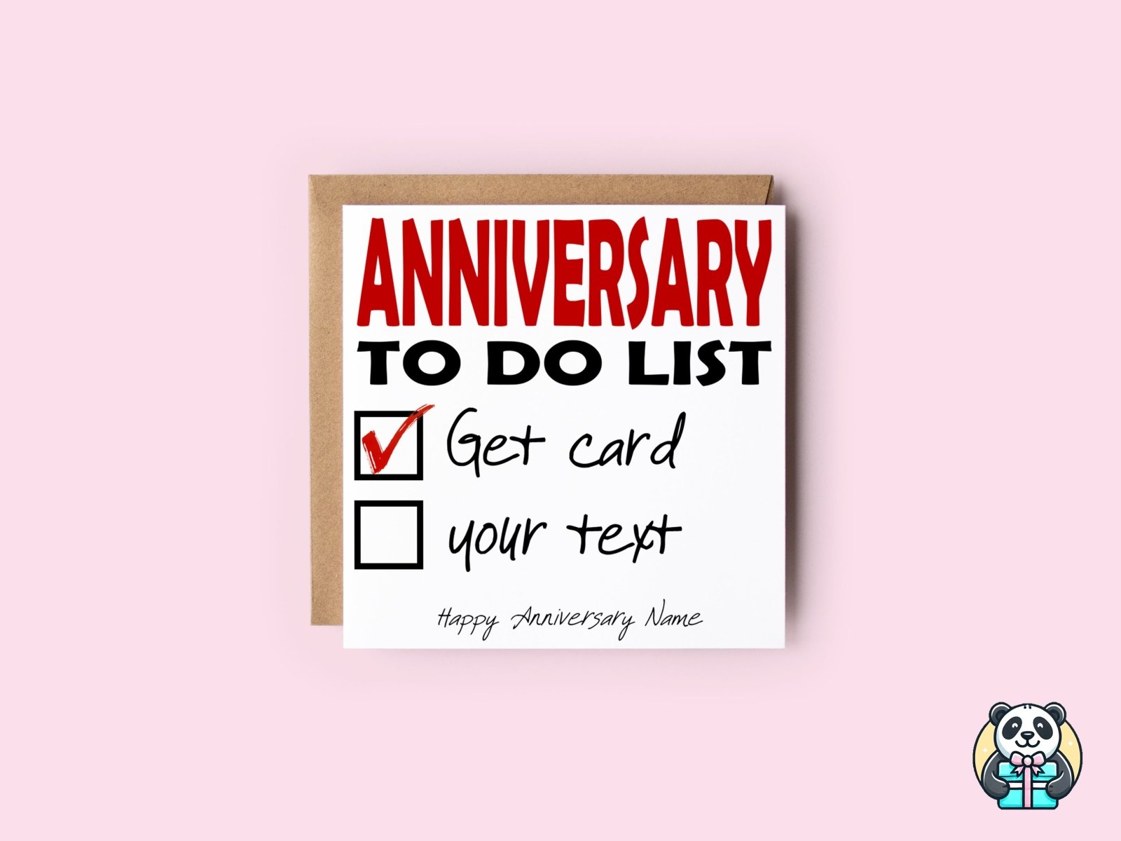 Anniversary To Do List Card - The Gifted Panda