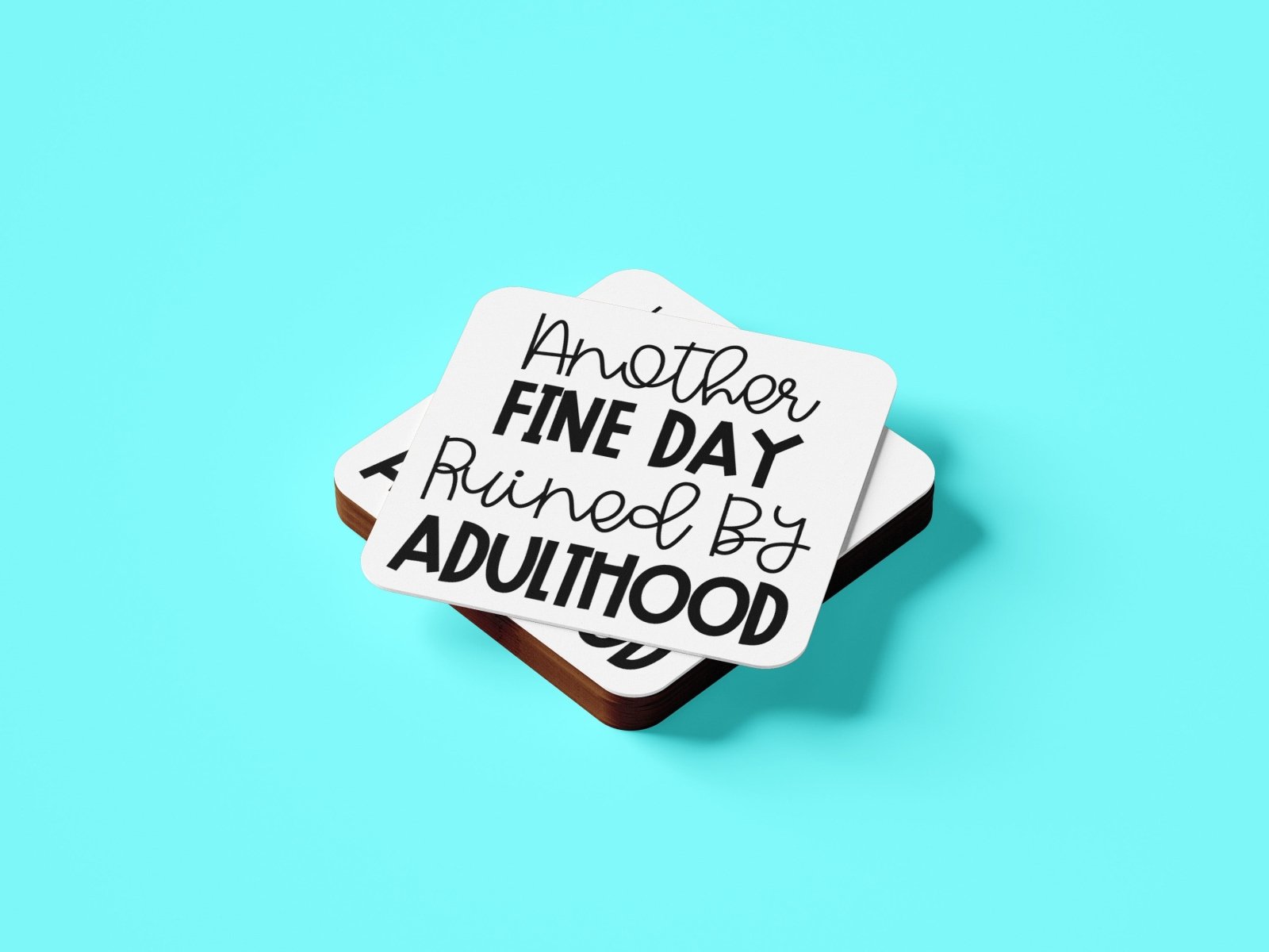 Another Fine Day Ruined By Adulthood Coaster - The Gifted Panda Main image