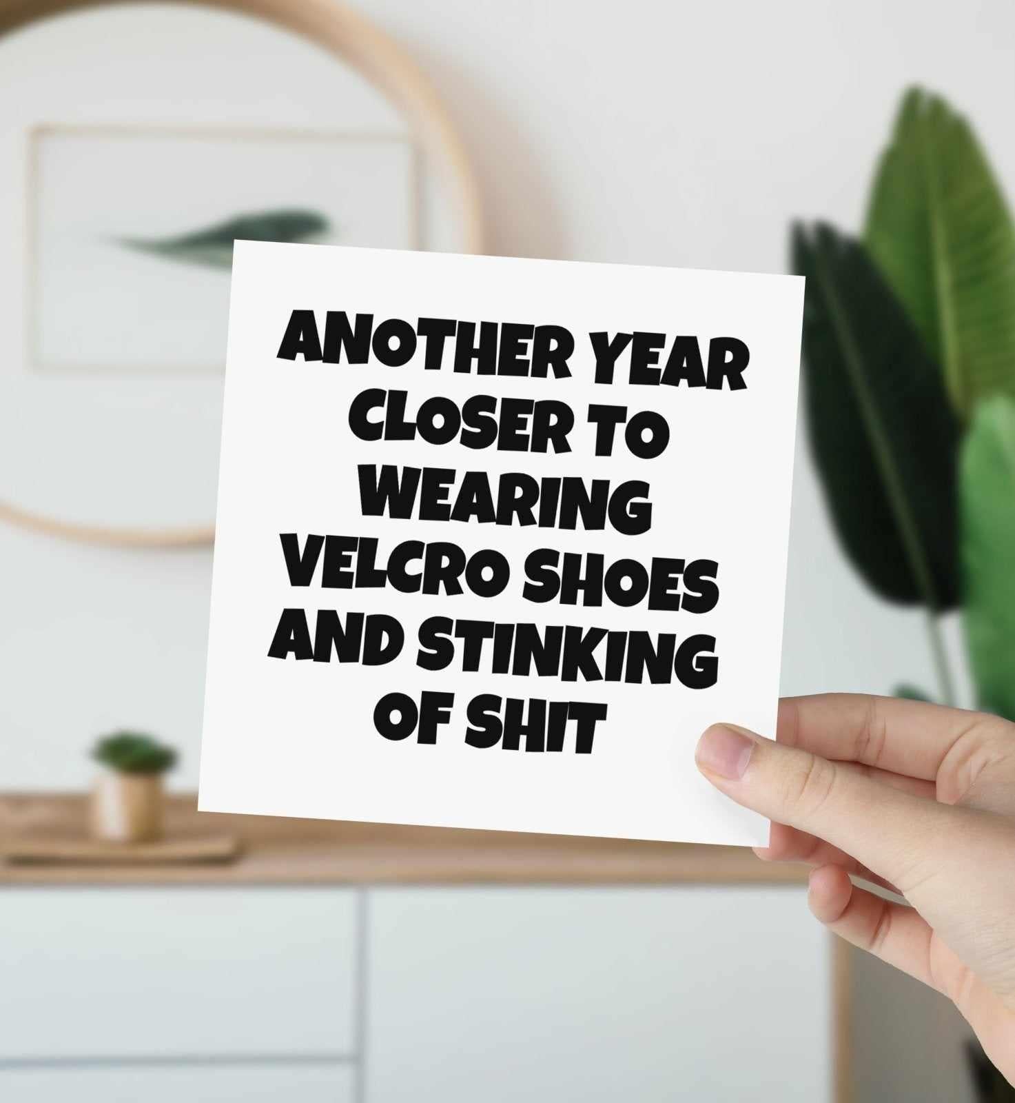 Another Year Closer To Velcro Shoes Greetings Card Secondary image