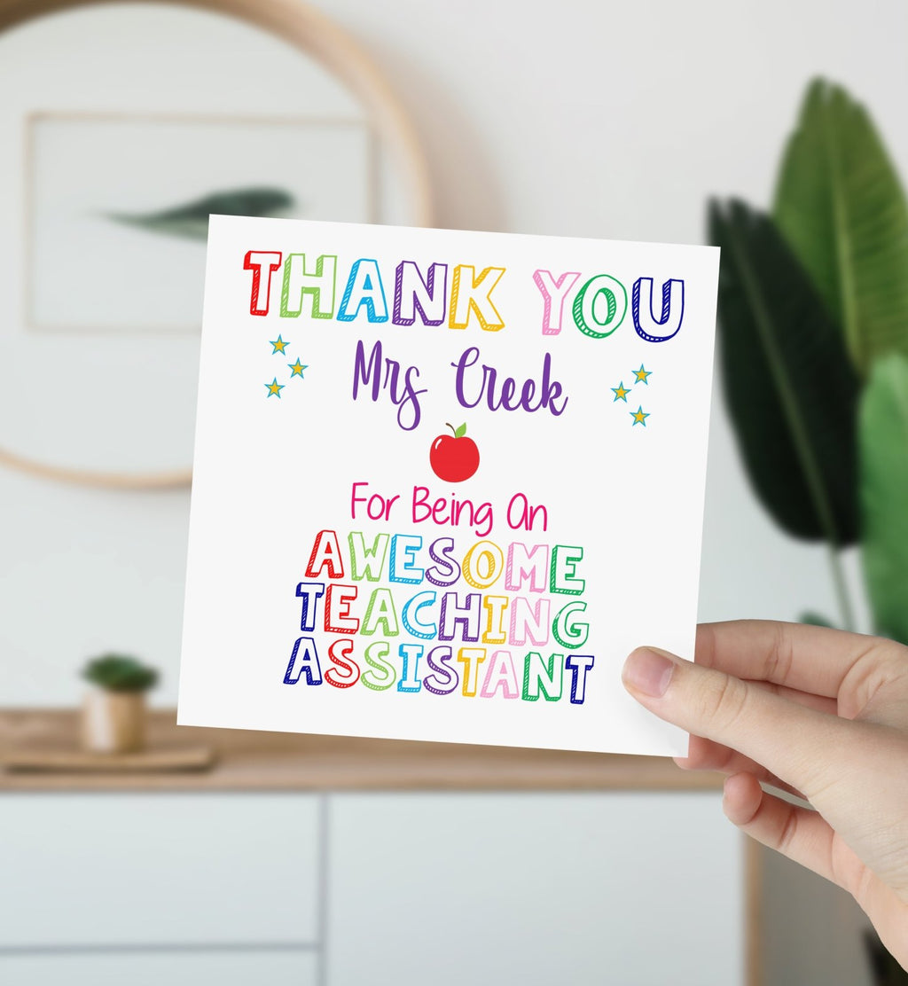 Awesome Teaching Assistant Thank You Card - The Gifted Panda
