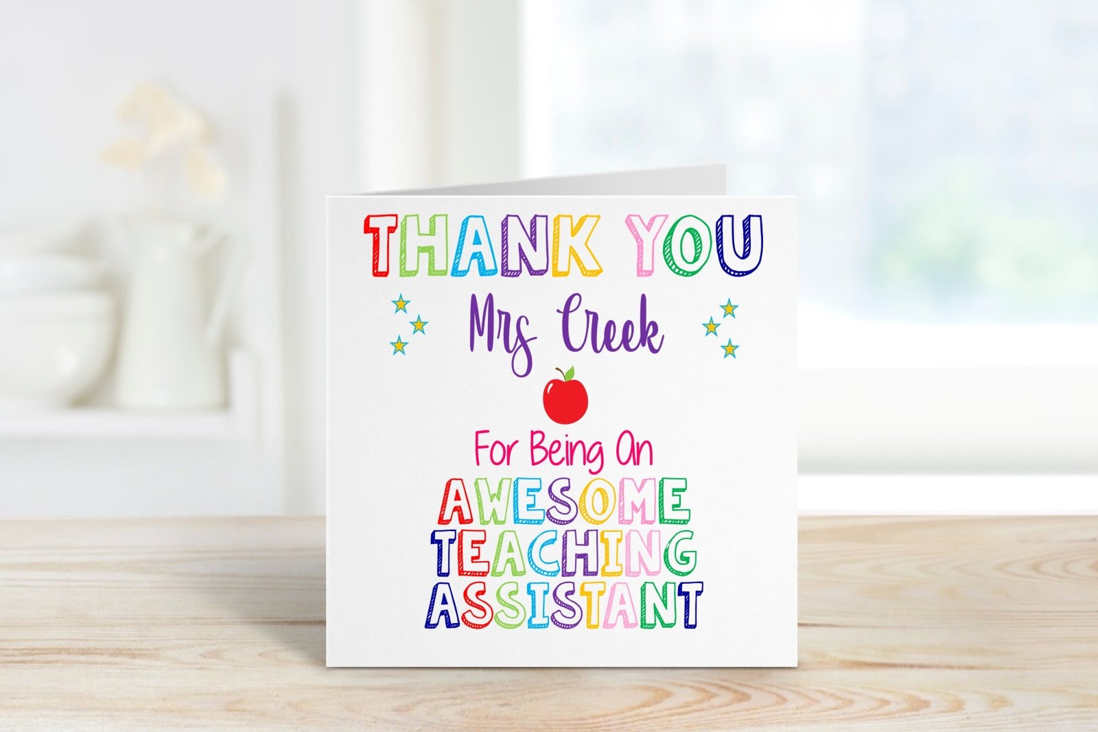Awesome Teaching Assistant Thank You Card Secondary image