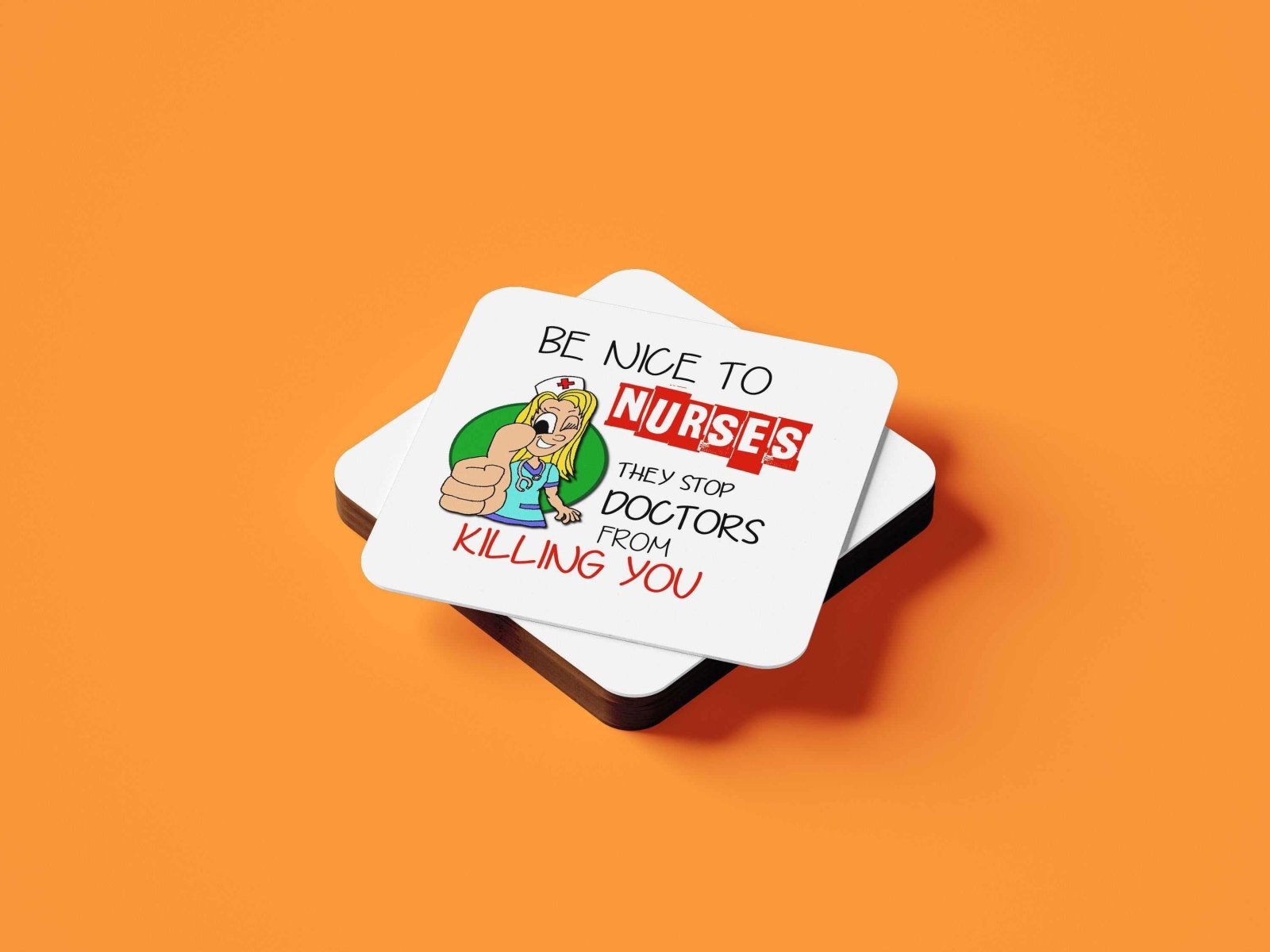 Be Nice To Nurses Coaster - The Gifted Panda