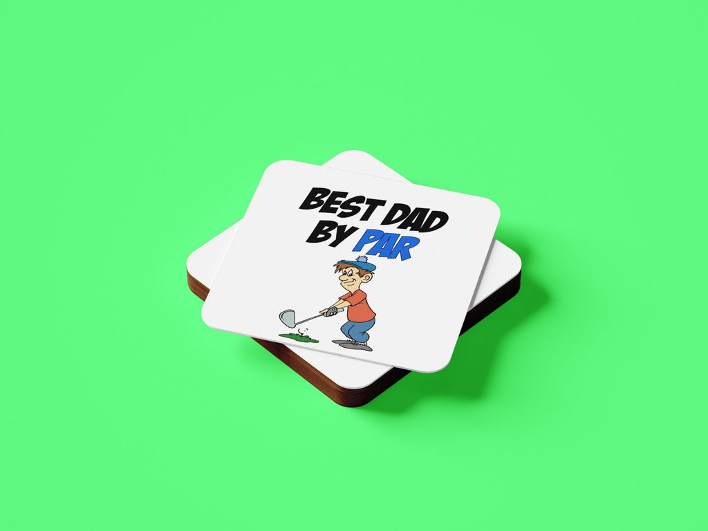 Best Dad By Par Cartoon Coaster - The Gifted Panda